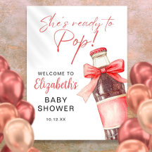 Cartel de Bienvenida para Baby Shower de Botella d