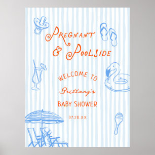 Póster Cartel de bienvenida para baby shower de embarazad