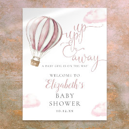 Póster Cartel de bienvenida para baby shower de globo aer