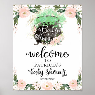 Póster Cartel de bienvenida para baby shower de Halloween