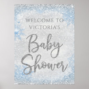 Póster Cartel de bienvenida para baby shower de Invierno