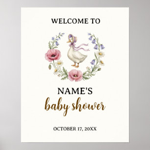 Póster Cartel de bienvenida para baby shower de Madre Gan