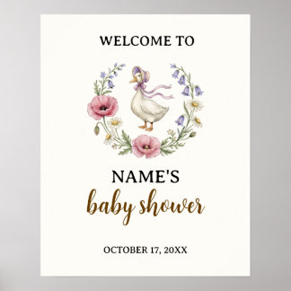 Póster Cartel de bienvenida para baby shower de Madre Gan