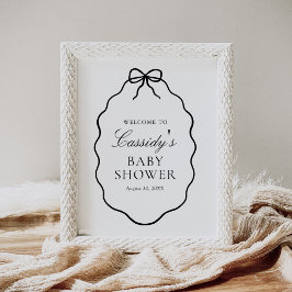 Póster Cartel de bienvenida para baby shower de niña con