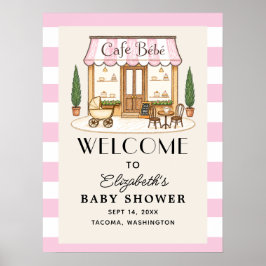 Póster Cartel de bienvenida para baby shower de niña en C
