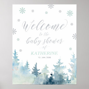 Póster Cartel de bienvenida para baby shower de niño tema
