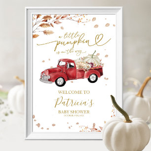 Póster Cartel de Bienvenida para Baby Shower de Otoño de