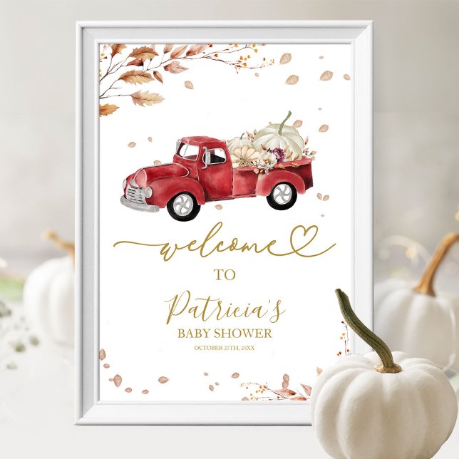 Póster Cartel de Bienvenida para Baby Shower de Otoño de  (Subido por el creador)
