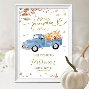 Póster Cartel de Bienvenida para Baby Shower de Otoño de