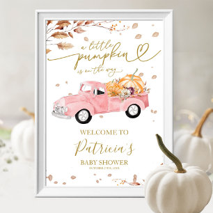 Póster Cartel de Bienvenida para Baby Shower de Otoño de 
