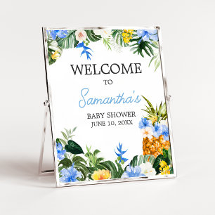 Póster Cartel de bienvenida para Baby Shower de Piña Aloh