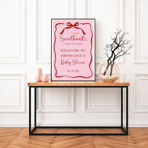 Póster Cartel de Bienvenida para Baby Shower de Querido C