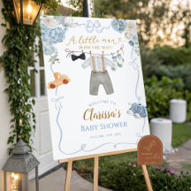Cartel de bienvenida para baby shower de ropa de n