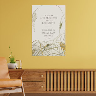 Póster Cartel de bienvenida para baby shower de saltamont