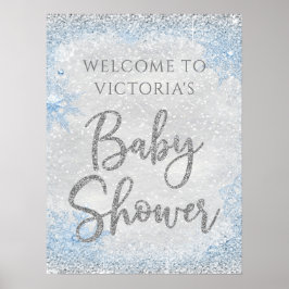 Póster Cartel de bienvenida para baby shower de Winter Wo