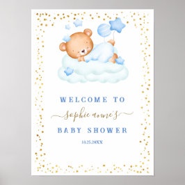 Póster Cartel de bienvenida para baby shower del osito do