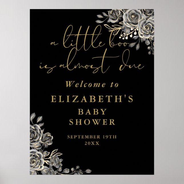 Póster Cartel de bienvenida para Baby Shower Little Boo G (Frente)
