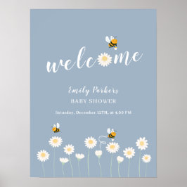 Póster Cartel de bienvenida para baby shower Minimalista