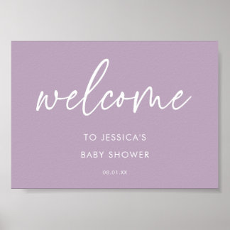 Póster Cartel de bienvenida para baby shower moderno de l