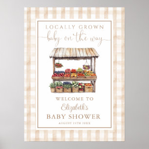 Póster Cartel de bienvenida para baby shower neutral de p