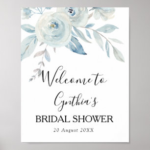 Póster cartel de bienvenida para baby shower nupcial con 
