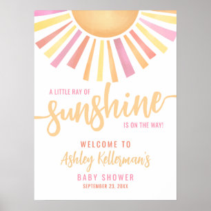 Póster Cartel de Bienvenida para Baby Shower Pequeño Rayo