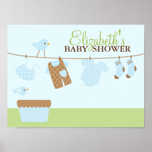 Póster Cartel de bienvenida para baby shower: Ropa de beb