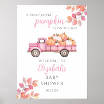 Cartel de bienvenida para baby shower Rosa Calabac