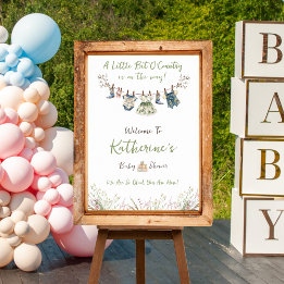 Póster Cartel de bienvenida para baby shower Wildflower C