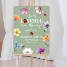 Cartel de bienvenida para baby shower Wildflower L