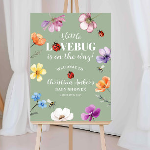 Póster Cartel de bienvenida para baby shower Wildflower L