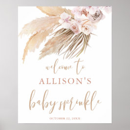 Póster Cartel de bienvenida para bebé spp. pasto boho pam