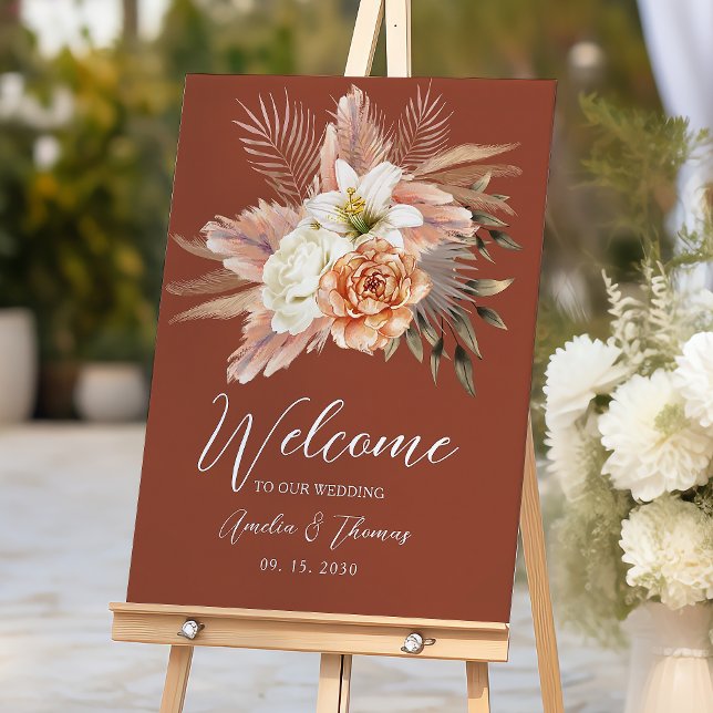 Póster Cartel de bienvenida para boda boho de otoño (Subido por el creador)