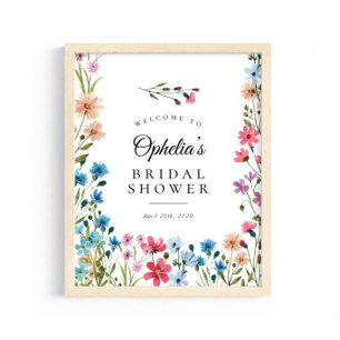 Póster Cartel de bienvenida para boda de Wildflower Love 