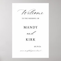 Cartel de bienvenida para boda elegante
