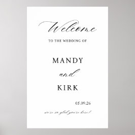 Póster Cartel de bienvenida para boda elegante