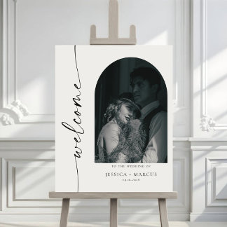 Póster Cartel de bienvenida para boda Minimalista Chic co