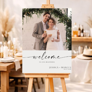 Póster Cartel de bienvenida para boda Minimalista Chic co