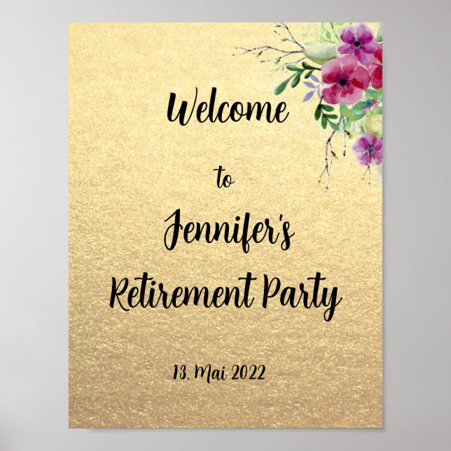 Póster Cartel de bienvenida para celebración de fiesta de (Frente)