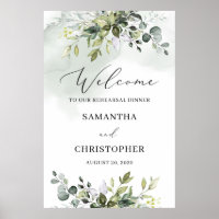 Cartel de bienvenida para cena de ensayo con folla