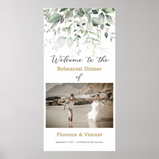 Póster Cartel de bienvenida para cena de ensayo de follaj (Frente)