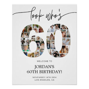 Póster Cartel de bienvenida para collage de fotos del 60