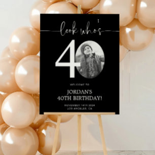 Póster Cartel de bienvenida para cumpleaños 40 Mira qui