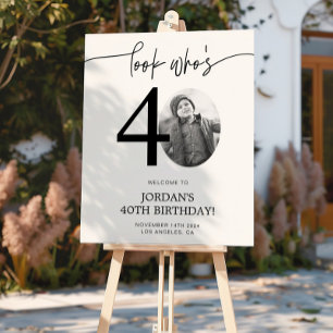 Póster Cartel de bienvenida para cumpleaños 40 Mira qui