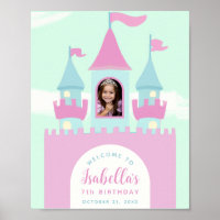 Cartel de bienvenida para cumpleaños del castillo 