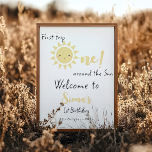 Póster Cartel de bienvenida para cumpleaños del primer vi