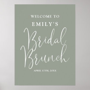 Póster Cartel de bienvenida para desayuno nupcial con gui