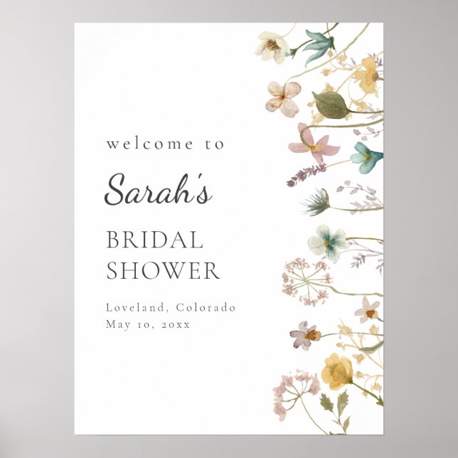 Póster Cartel de bienvenida para despedida de soltera flo (Frente)