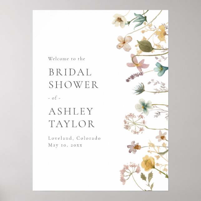 Póster Cartel de bienvenida para despedida de soltera flo (Frente)