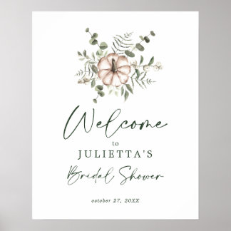 Póster Cartel de bienvenida para ducha de novia con calab
